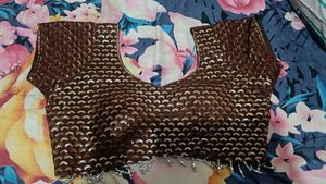 New Coffee Brown Sequence Designer Blouse