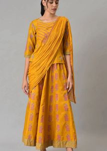Elegant Mustard Ethnic Gown