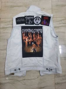 Custom Denim Vest with Patches
