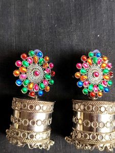 Traditional Indian Jhumka Earrings Set