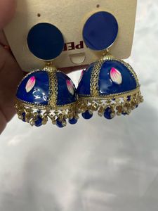 light weight brand new pretty Blue Jhumka Earrings