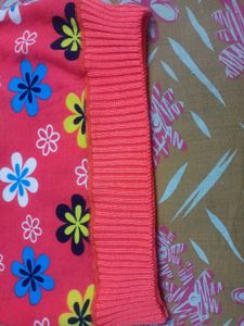Soft Floral Print Sweater For Kids