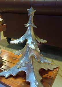Vintage Pottery Barn Silver Chrome Christmas Tree