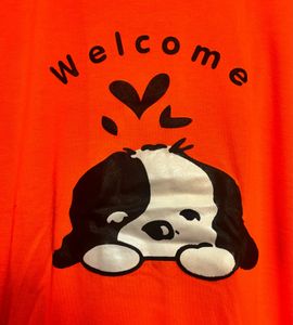 Orange Puppy Printed T-shirt