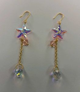 Cute Lightweight Golden Starfish Handmade Earrings