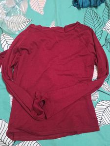 Maroon Tie Neck Top