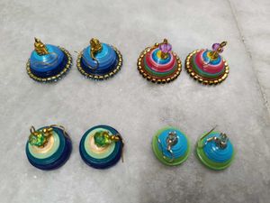 Quilled Paper Jhumka Earrings - Unique & Handmade