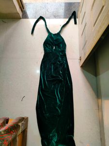 GREEN VELVET DRESS