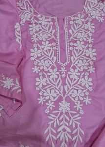 Pink Embroidered Kurti Pant