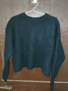 Black Crop Knit Sweater