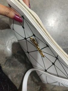Totally New White Geometric Crossbody Bag