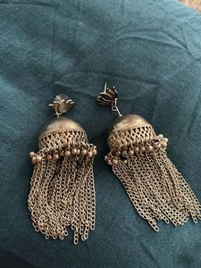 Silver Jhumka Earrings