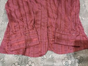 Maroon Button-Up Top