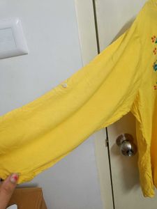 Yellow Embroidered Top