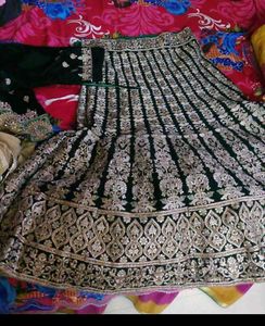 Elegant  Bridal Lehenga With 2 Dupatta