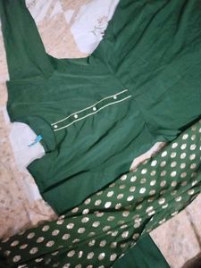 Green Kurta frock anarkali