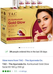 Tac The Ayurveda Co. Gold Glow Facial Kit