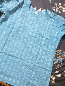 Vintage Blue Patterned Top