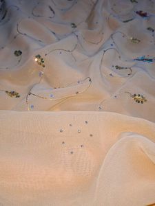 Lite Orange Chumki And Handwork Saree