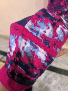 Pink &amp; Navy Printed Kurti