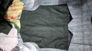 Olive Green Top with Mesh Detail