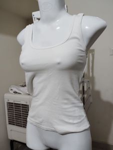 White Sleeveless Tank Top