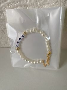 2 Pearl Beaded Name Bracelets