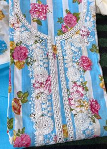 Coloured Full Cotton Suite With Printed Dupatta