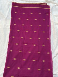 💜Purple Banarasi Fabric With Heavy Zari Work