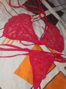 Net Thong Bra Set. Pack Of 1