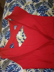 Red A-Line Sleeveless Dress