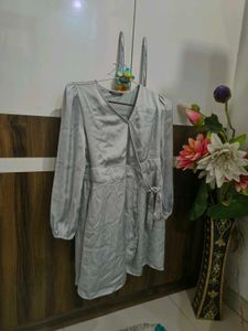 Elegant Silver Mini Dress