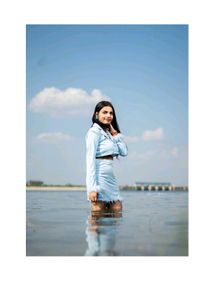 Full Sleevees Collared Coat And Skirt Set