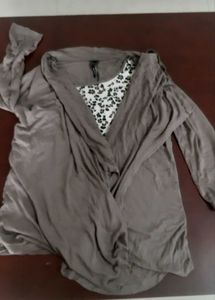 Top with shrug / jacket attached