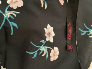 Black Floral Print Cami Top