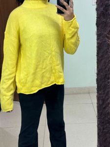 Yellow Knitted Korean Sweater Pullover