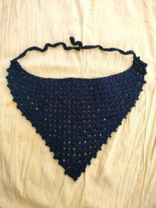 Crochet black bandana headband