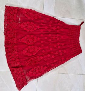 Excellent Red Crop Top Skirt Lehenga
