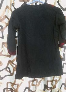 Embroidered Black Short Kurti For Women