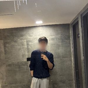 Navy Blue Cable Knit Sweater