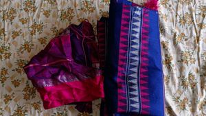 Silver Jari Saree Along With Freebie