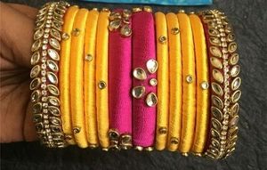 Handmade Silk Thread Bangles Set