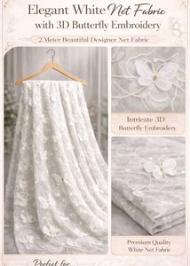 Elegant 3D Butterfly Net Suit 2 Meter Unstitched