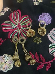 Golden Jhumka Earring Set