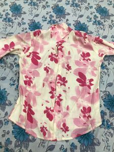 Cute Korean Shirt Pink And White