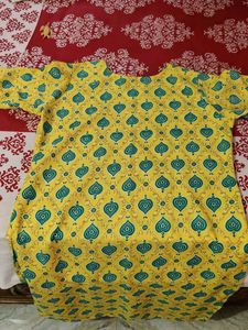 New Yellow &amp; Green Kurta Set