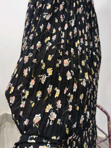 Floral Pleated Midi Skirt