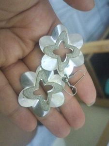 Silver Flower Earrings For Women