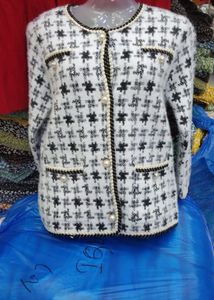 Houndstooth Knit Cardigan