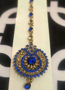 Blue &amp; Gold Maang Tikka